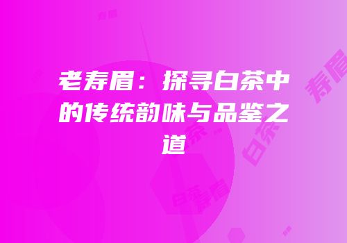 老寿眉：探寻白茶中的传统韵味与品鉴之道