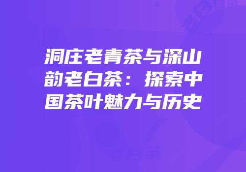 洞庄老青茶与深山韵老白茶：探索中国茶叶魅力与历史