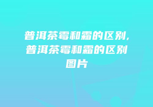 普洱茶霉和霜的区别,普洱茶霉和霜的区别图片