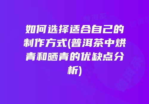 如何选择适合自己的制作方式(普洱茶中烘青和晒青的优缺点分析)
