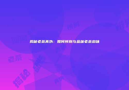 揭秘老茶真伪：如何辨别与品味老茶韵味