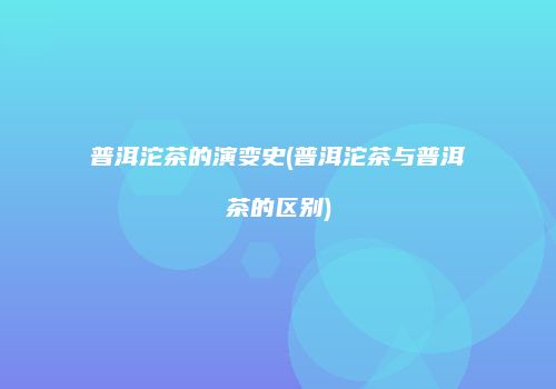 普洱沱茶的演变史(普洱沱茶与普洱茶的区别)