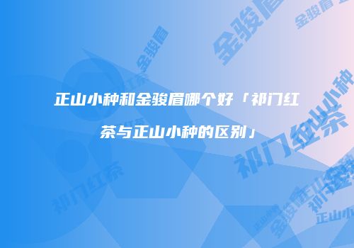 正山小种和金骏眉哪个好「祁门红茶与正山小种的区别」