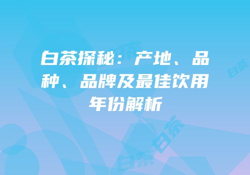 白茶探秘：产地、品种、品牌及最佳饮用年份解析