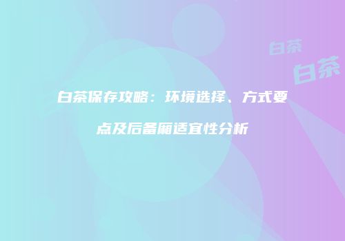 白茶保存攻略：环境选择、方式要点及后备厢适宜性分析