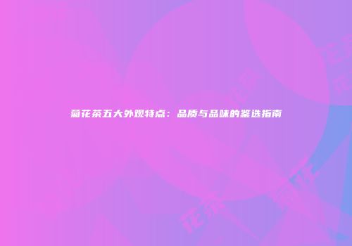 菊花茶五大外观特点：品质与品味的鉴选指南