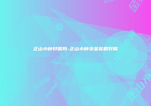 正山小种好喝吗-正山小种没金骏眉好喝