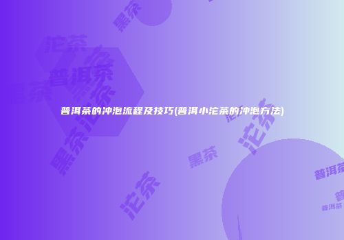 普洱茶的冲泡流程及技巧(普洱小沱茶的冲泡方法)