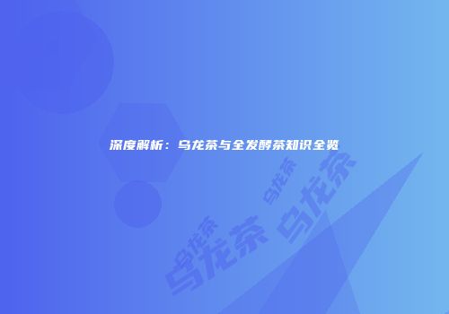 深度解析：乌龙茶与全发酵茶知识全览