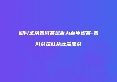 如何鉴别普洱茶是否为百年树茶-普洱茶是红茶还是黑茶