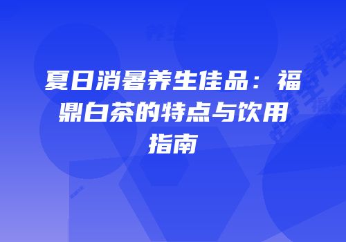 夏日消暑养生佳品：福鼎白茶的特点与饮用指南