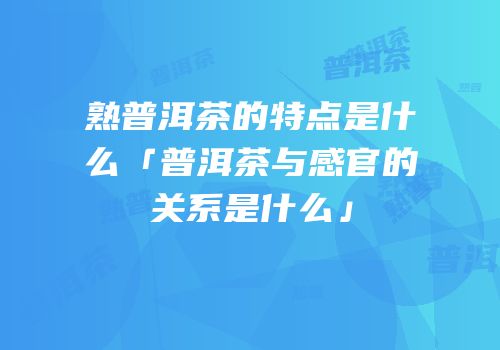 熟普洱茶的特点是什么「普洱茶与感官的关系是什么」