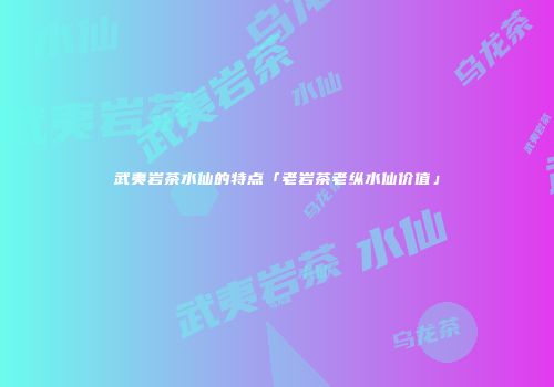 武夷岩茶水仙的特点「老岩茶老纵水仙价值」