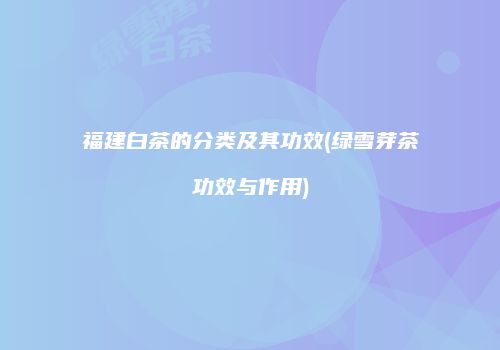 福建白茶的分类及其功效(绿雪芽茶功效与作用)