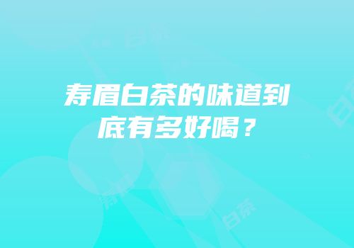 寿眉白茶的味道到底有多好喝？