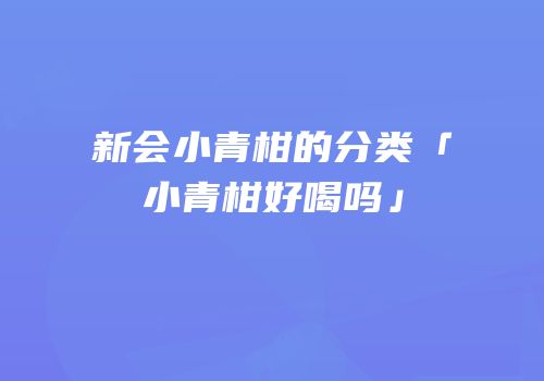 新会小青柑的分类「小青柑好喝吗」