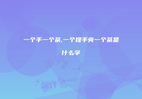 一个手一个茶,一个提手旁一个茶是什么字