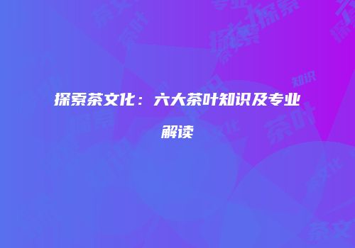 探索茶文化：六大茶叶知识及专业解读