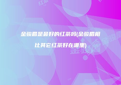 金骏眉是最好的红茶吗(金骏眉相比其它红茶好在哪里)