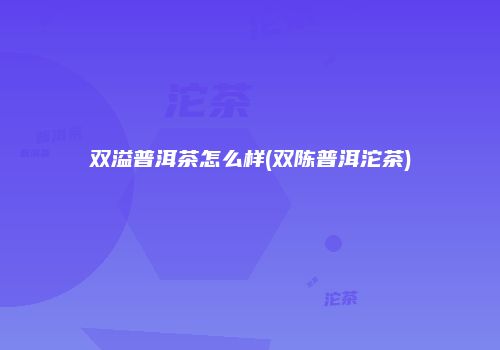 双溢普洱茶怎么样(双陈普洱沱茶)