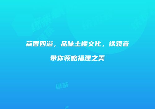 茶香四溢，品味土楼文化，铁观音带你领略福建之美