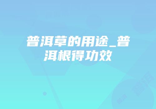 普洱草的用途_普洱根得功效