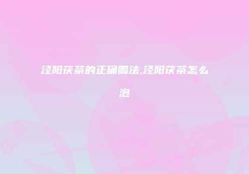 泾阳茯茶的正确喝法,泾阳茯茶怎么泡