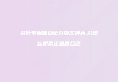 茶叶专用复合肥有哪些种类,茶树施尿素还是复合肥