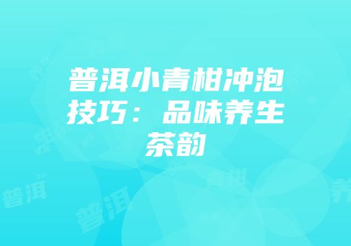 普洱小青柑冲泡技巧：品味养生茶韵
