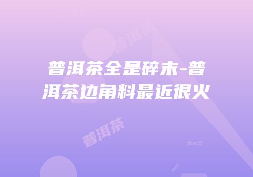 普洱茶全是碎末-普洱茶边角料最近很火