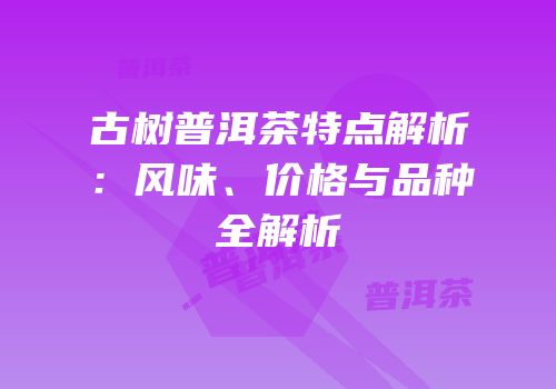 古树普洱茶特点解析：风味、价格与品种全解析