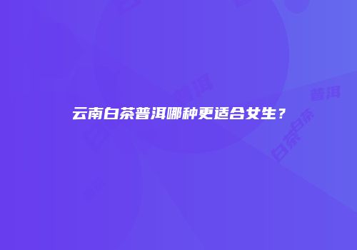 云南白茶普洱哪种更适合女生？