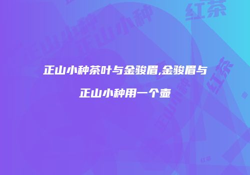 正山小种茶叶与金骏眉,金骏眉与正山小种用一个壶