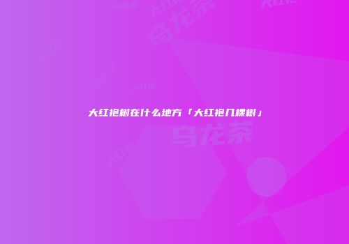 大红袍树在什么地方「大红袍几棵树」