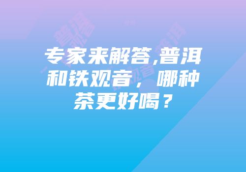 专家来解答,普洱和铁观音，哪种茶更好喝？