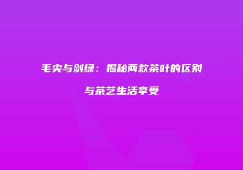 毛尖与剑绿：揭秘两款茶叶的区别与茶艺生活享受