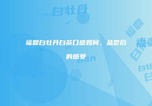 福鼎白牡丹白茶口感如何，品尝后的感受