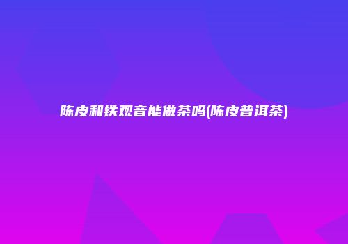 陈皮和铁观音能做茶吗(陈皮普洱茶)