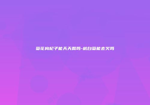 菊花枸杞子能天天喝吗-杭白菊能去火吗