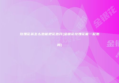 玫瑰花茶怎么泡能把花泡开(金银花玫瑰花能一起泡吗)