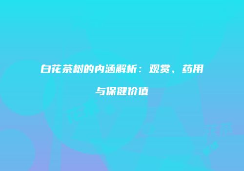 白花茶树的内涵解析：观赏、药用与保健价值
