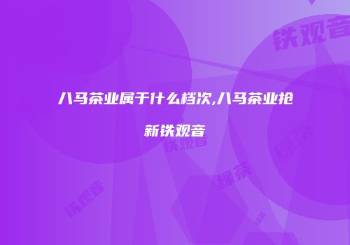 八马茶业属于什么档次,八马茶业抢新铁观音