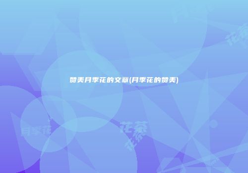 赞美月季花的文章(月季花的赞美)