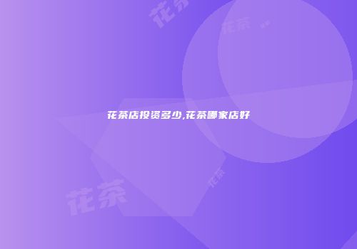 花茶店投资多少,花茶哪家店好