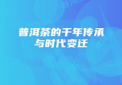 普洱茶的千年传承与时代变迁
