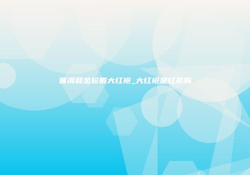 普洱和金骏眉大红袍_大红袍是红茶吗