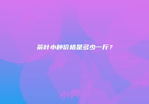 茶叶小种价格是多少一斤？