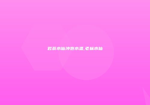 岩茶水仙冲泡水温,老枞水仙