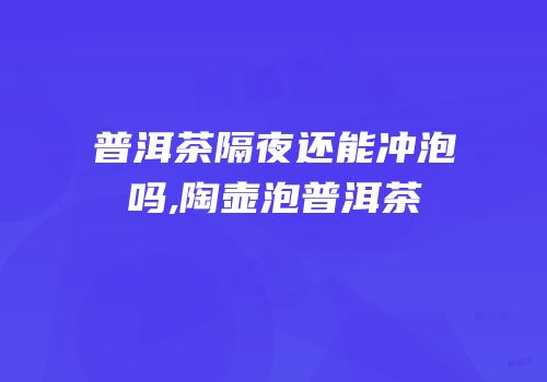 普洱茶隔夜还能冲泡吗,陶壶泡普洱茶