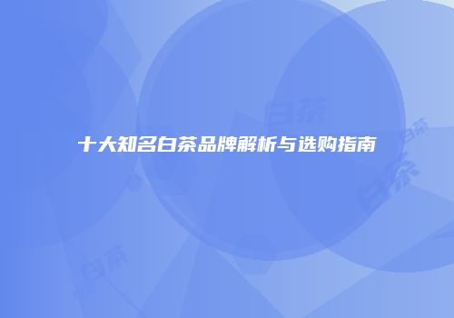 十大知名白茶品牌解析与选购指南